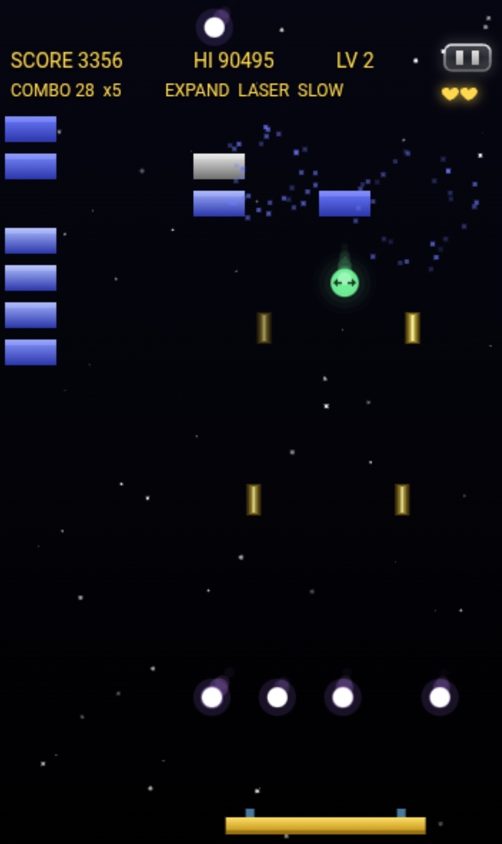 Arka Seeker gameplay — multi-ball combo multiplier in action