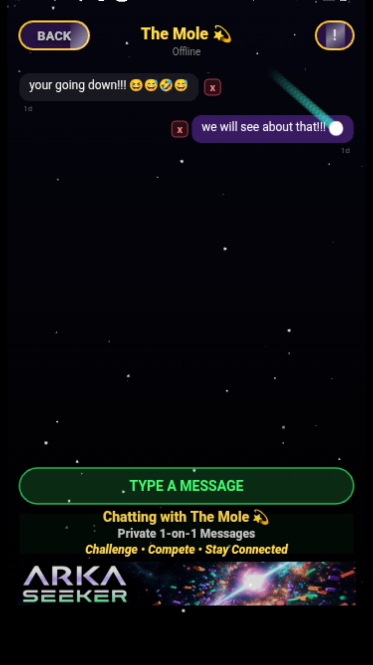 Real-time 1-on-1 messaging with your friends
